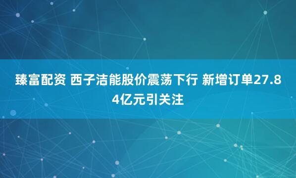 臻富配资 西子洁能股价震荡下行 新增订单27.84亿元引关注